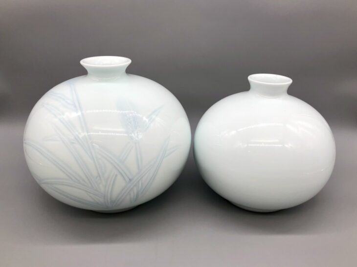 井上萬二『白磁 壺 2点』 ｜骨董品買取 緑和堂