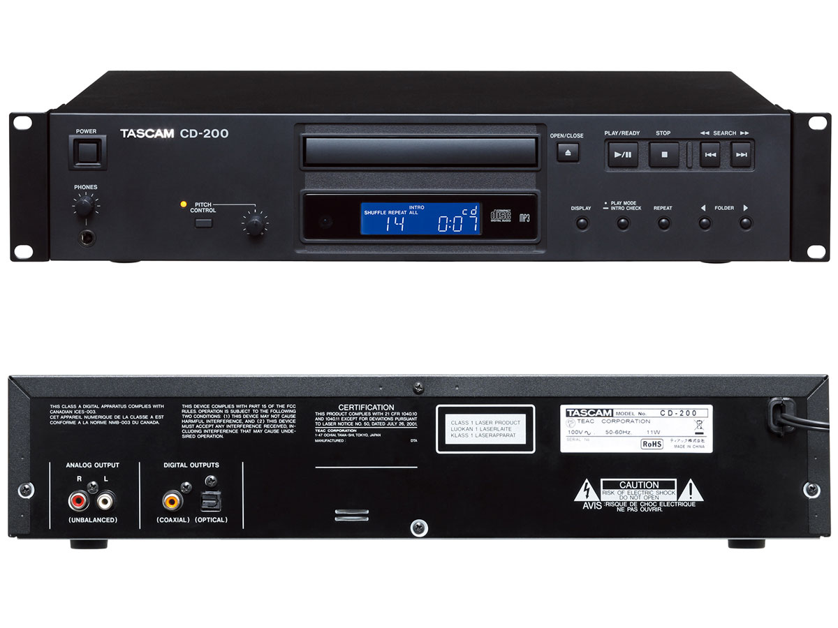 TASCAM タスカム CD-200 と 国産 ARMOR 2Uラックケースセット ◇ 業務