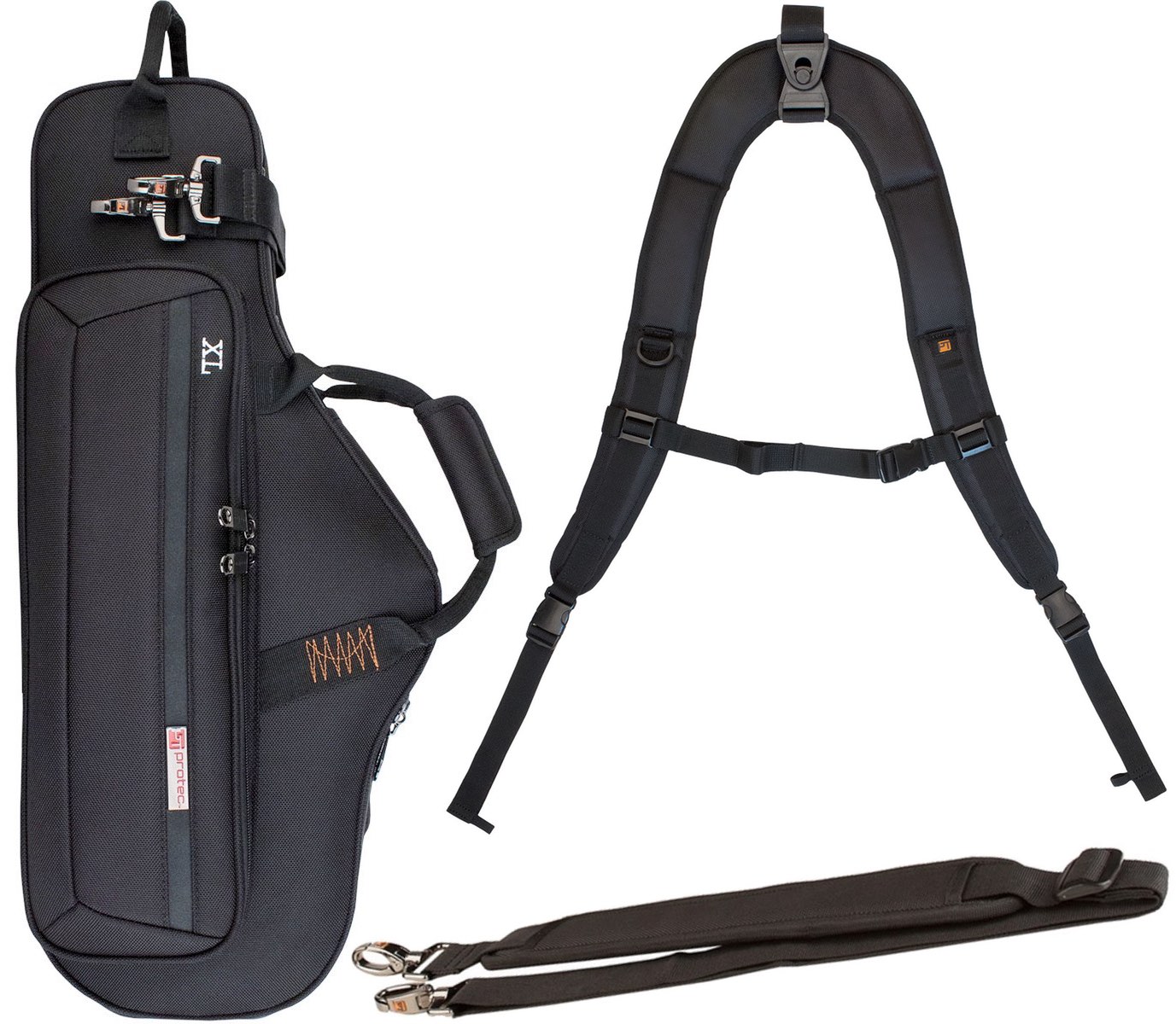 プロテック アルトサックス用ケースショルダーベルト、リュック可 プロ