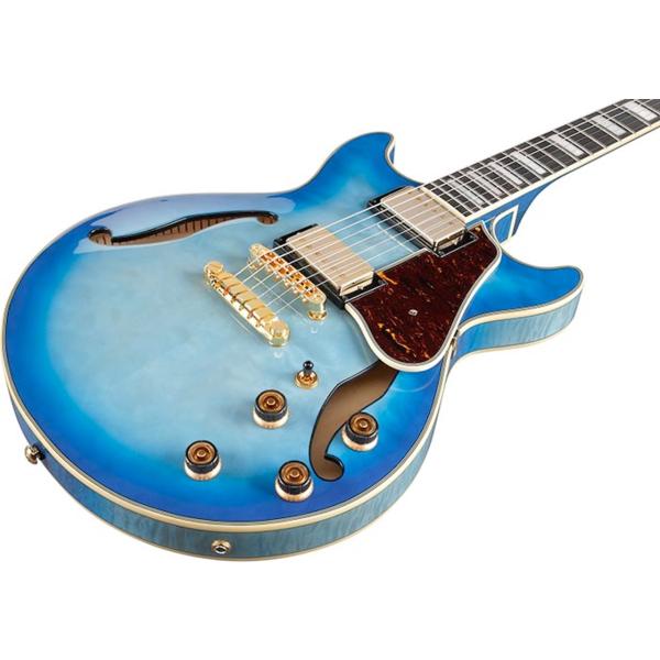 Ibanez アイバニーズ AM93QM JBB セミアコ エレキギター Jet Blue Burs
