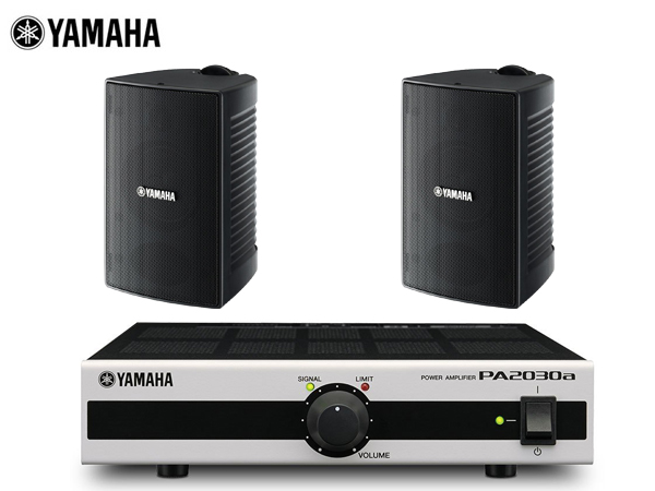 YAMAHA ヤマハ VS4 ブラック (1ペア) + PA2030a 小規模店舗 BGMセット