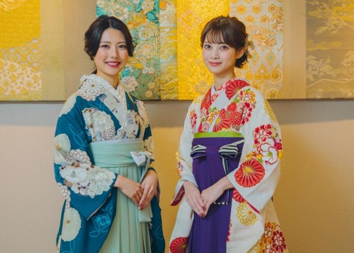 2尺袖 ポリエステル着物 コスモス 桔梗 紋意匠 袴向き 2尺袖