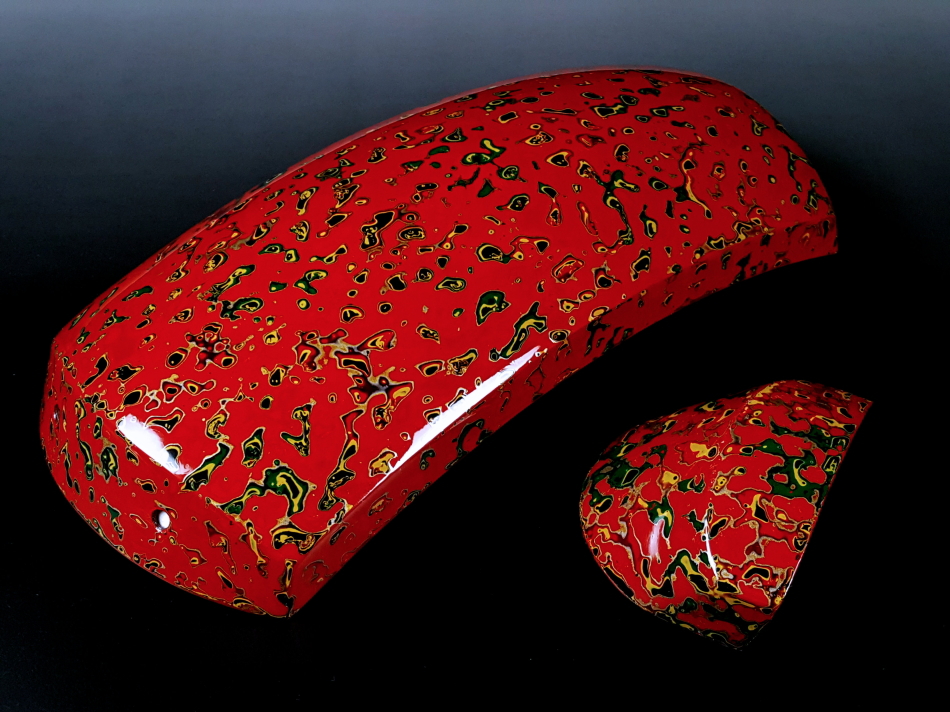 津軽胴掛け（津軽塗り）赤／貝入り