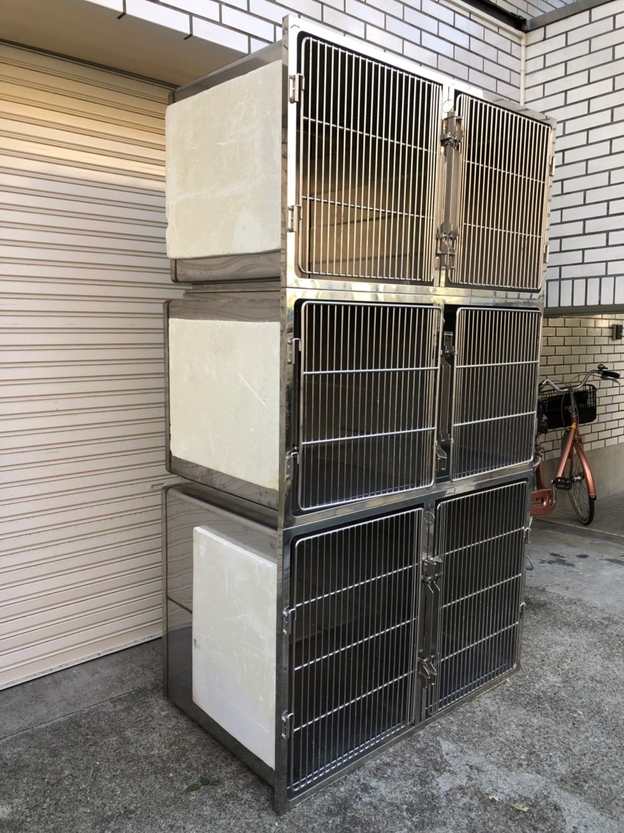 引き取り限定】 3段犬舎アルミ製中古