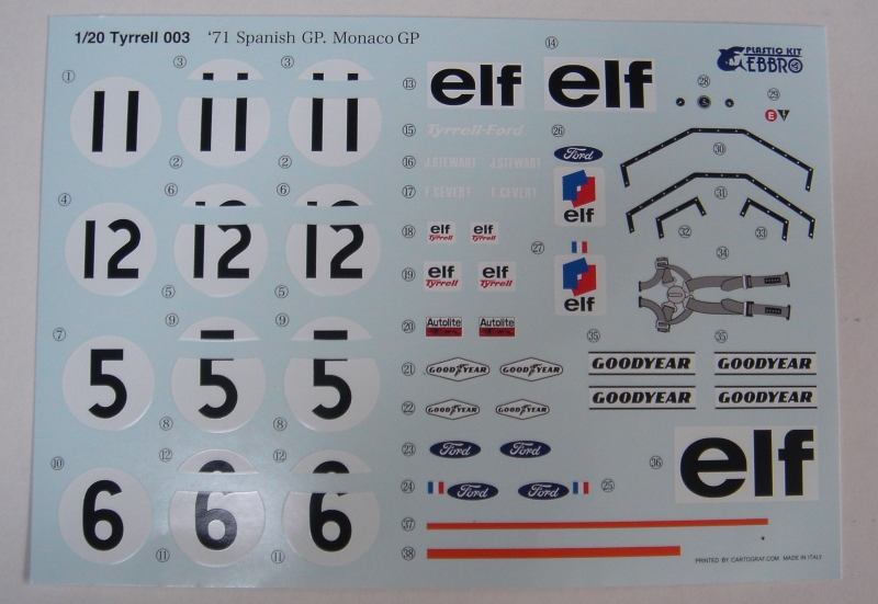 絶版 エブロ 1/20 タイレル003 モナコGP w/カルトグラフデカール 絶版