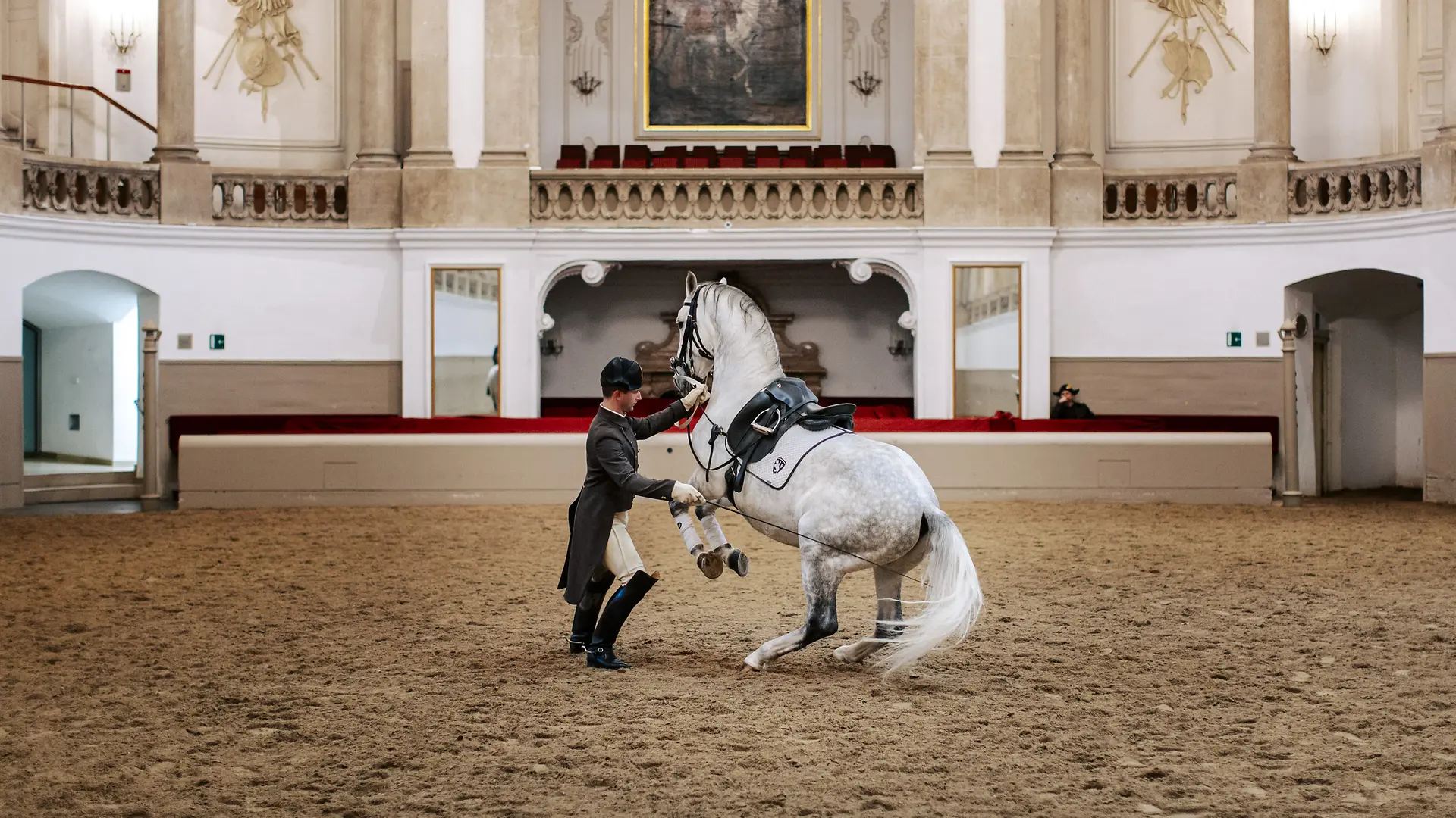 希少】訳あり アウガルテン スペイン乗馬学校 レバード フィギュリン