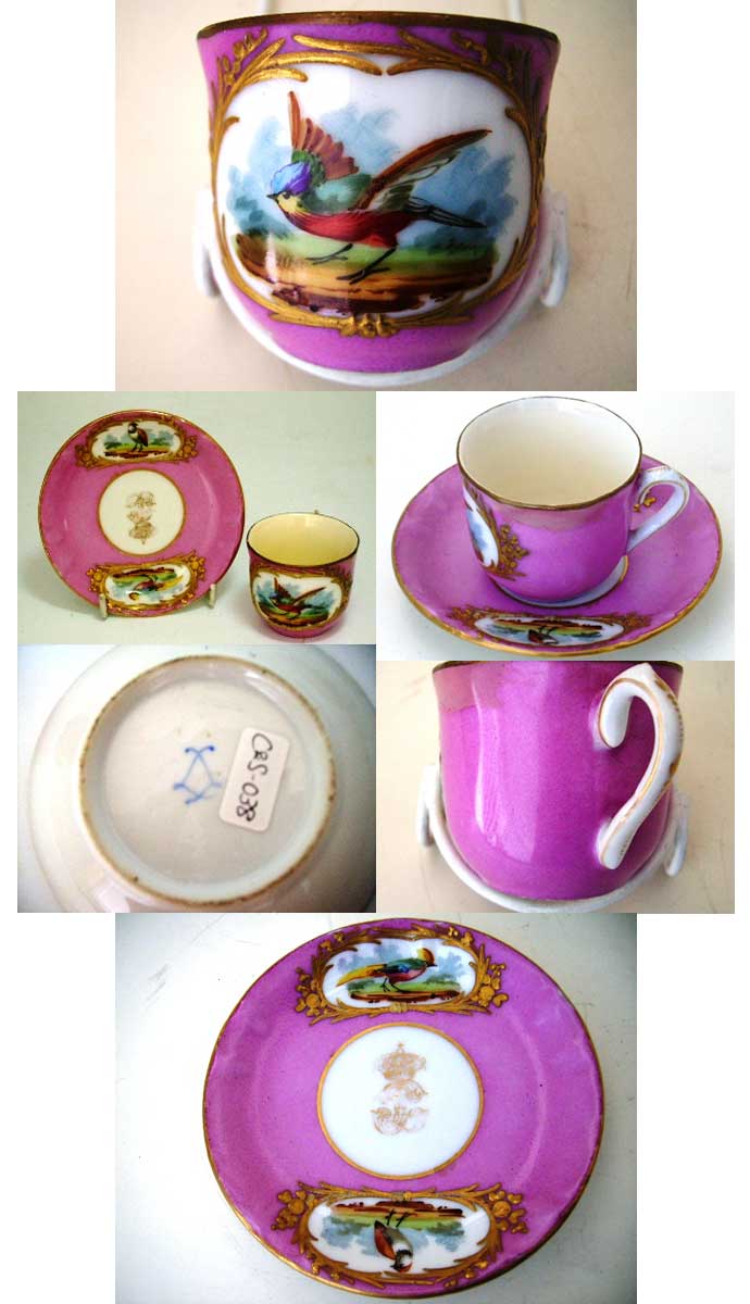 セーブル カップ＆ソーサー 手描き