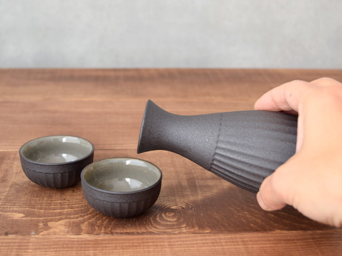 備前窯変 徳利 酒杯 吉本正 作 お猪口 ぐい呑み 酒器 酒器セット 岡山