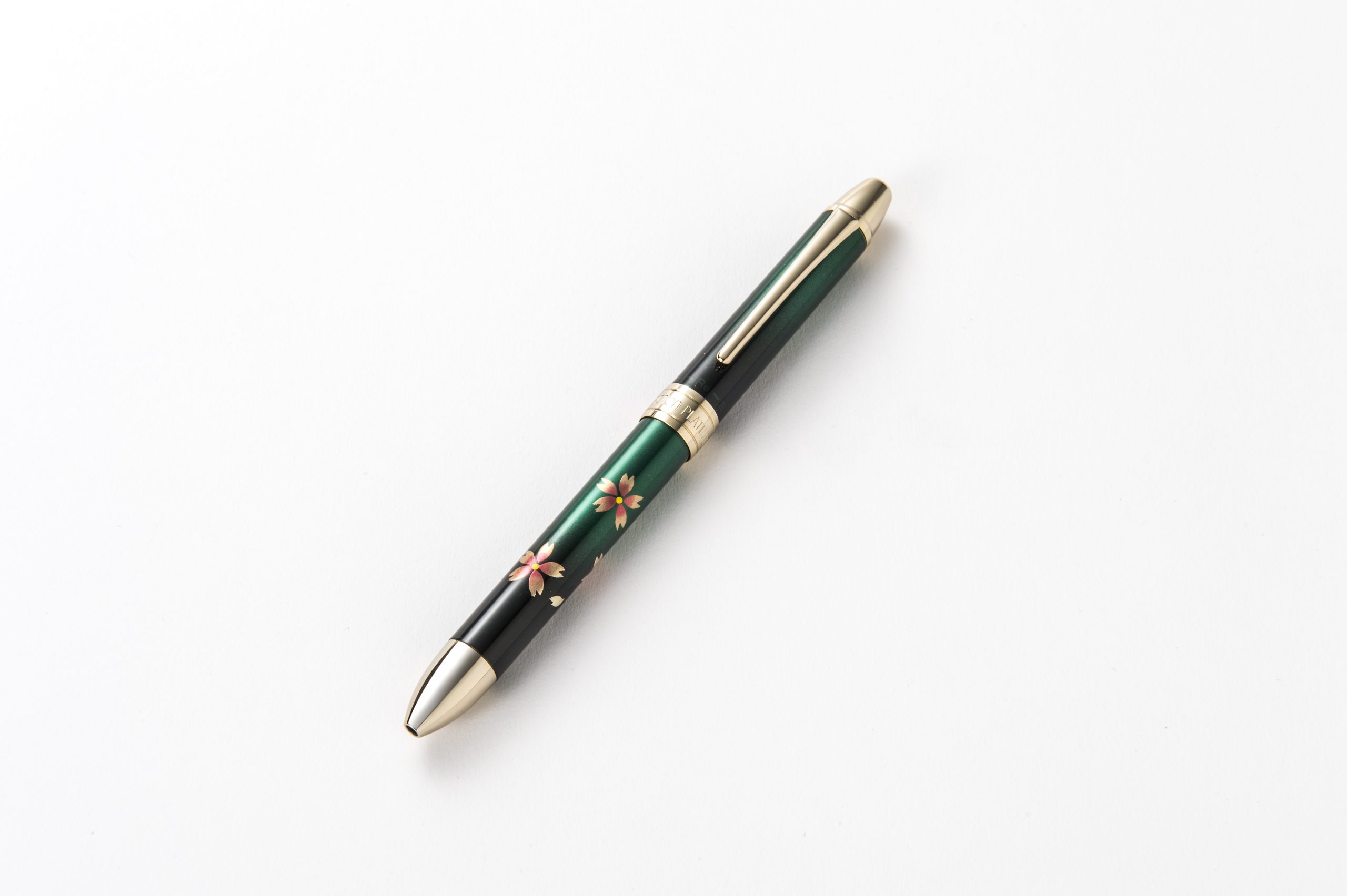 複合ボールペン 緑 蒔絵 桜 | 東北工芸製作所 「玉虫塗総本舗」