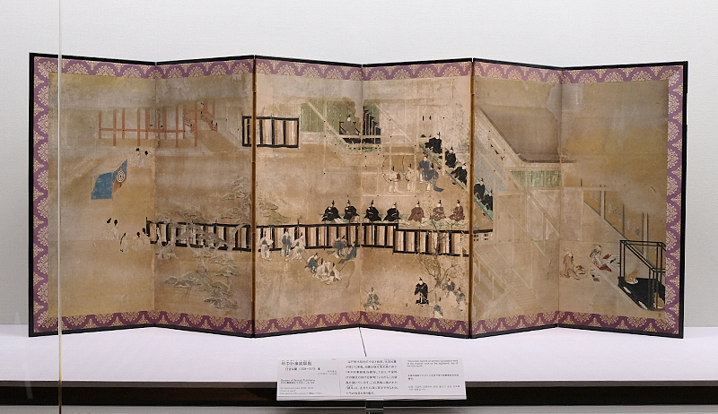 明治天皇御即位式図屏風 ネルソンアトキンス美術館蔵 1990年 複製 屏風