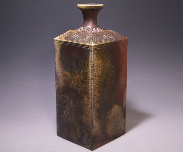 備前焼 小西陶蔵 徳利 一輪挿 箱 骨董 アンティーク 華道 小西陶古（陶蔵）