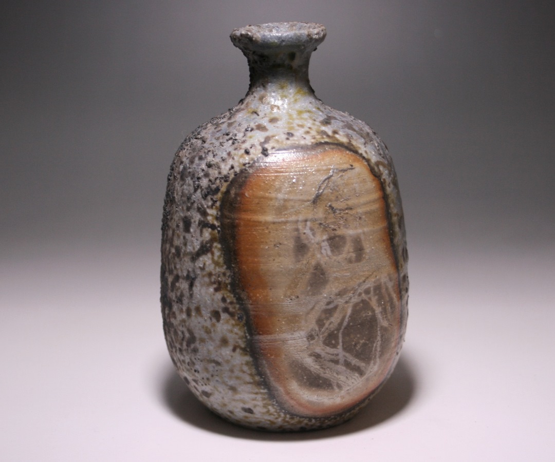 備前焼希少灰かぶり徳利(2)