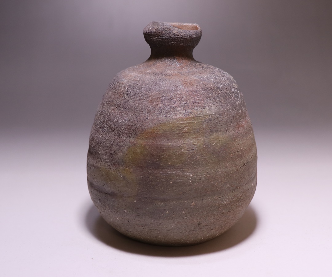 人気作家☆中村和樹【師：中村真・中村六郎】☆備前【窯変】徳利☆共箱