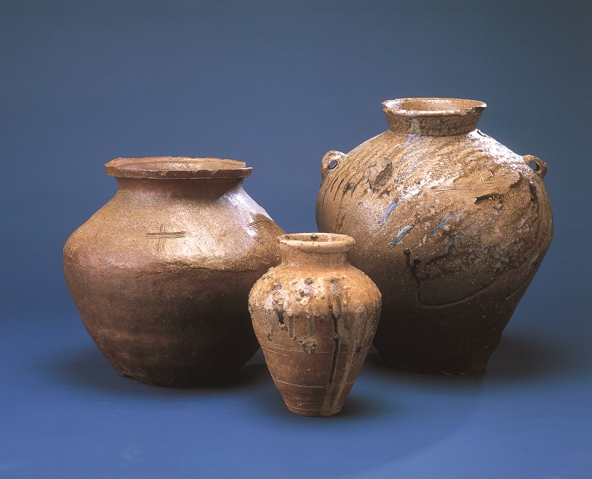 古越前 越前焼 灰釉 窯焼 登窯 花入 1客 古越前 越前焼 灰釉 窯焼 登