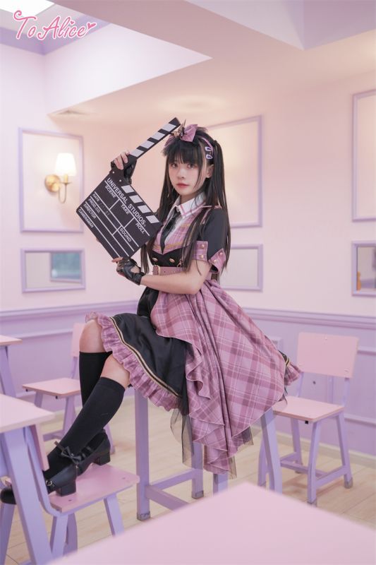 ToAlice】L774タータンチェック切り替えロックワンピース - To Alice