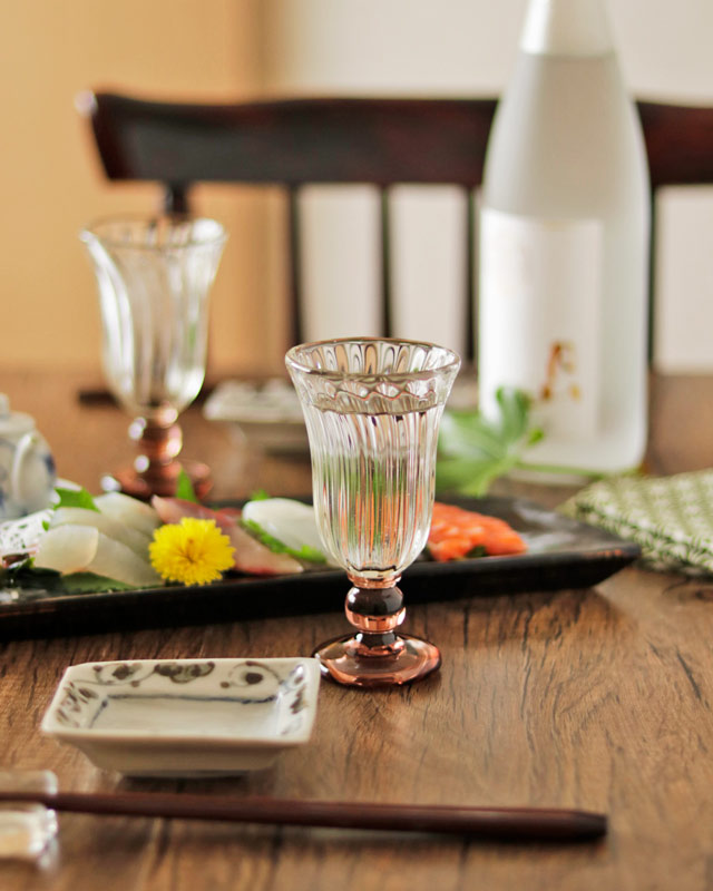 吹きガラス 村上恭一のワイングラス 【砥部工房 からくさ】