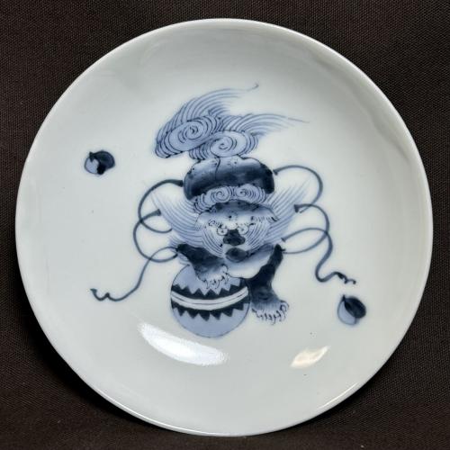 獅子図印判染付小皿 /1882 │埼玉県熊谷市のの骨董品専門店「雑貨と