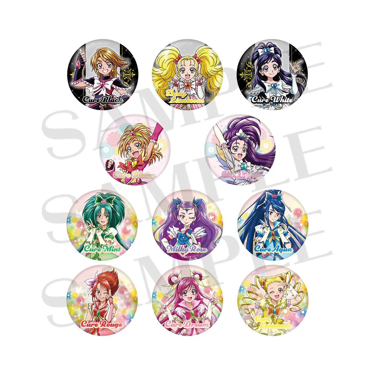 キュアドリーム プリキュア展 プ展 缶バッジ A3 42個 グッズ | 全