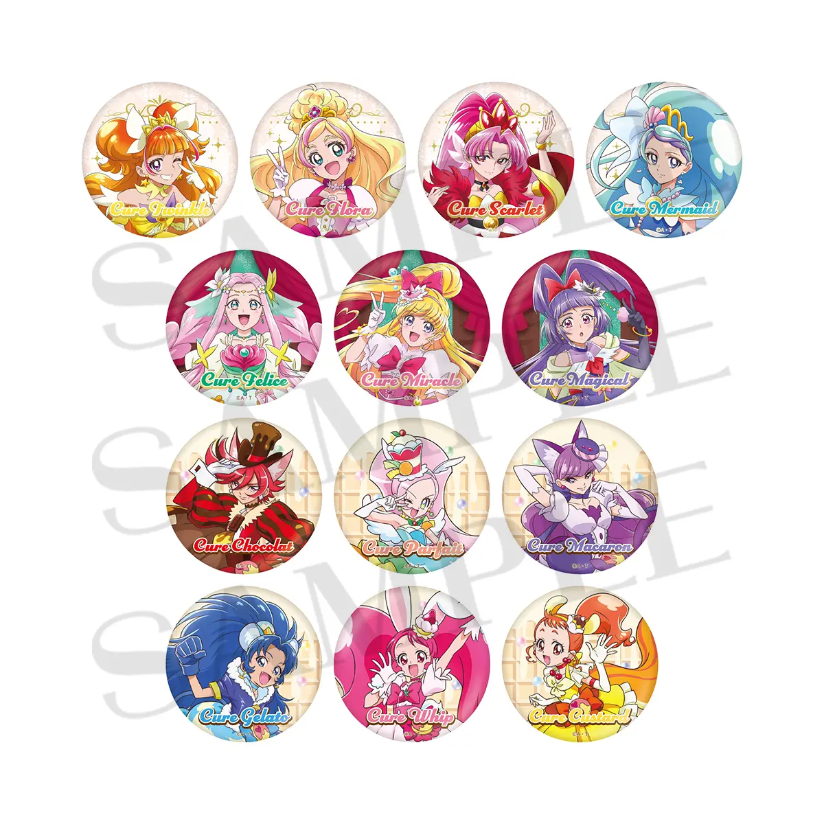 キュアドリーム プリキュア展 プ展 缶バッジ A3 42個 グッズ | 全