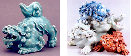 鍋島焼 白磁 獅子 置物 銘なし アンティーク Q2057 鍋島焼 白磁 獅子