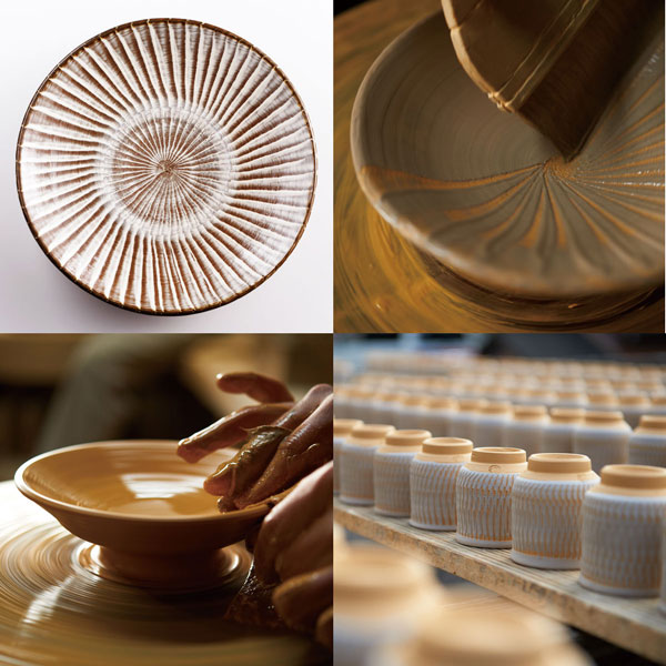 小鹿田焼] 九寸皿 (刷毛目): ネットデパート｜トキハオンラインショップ