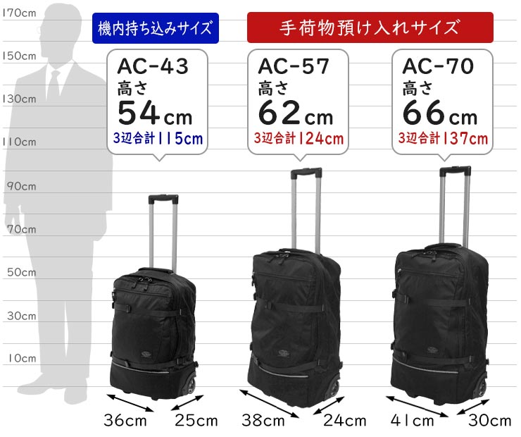 ソロツーリスト アブロードキャリー57 (57L) 背負えるキャスター付き