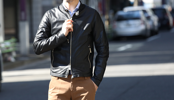 美品 Delan デラン レザー シングル ライダースジャケット