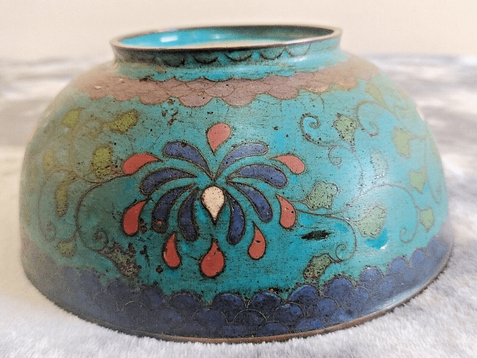 中国 中国 景泰藍 七宝焼 花瓶 一対 花台 共箱付 唐物 花器 中国古玩 中国