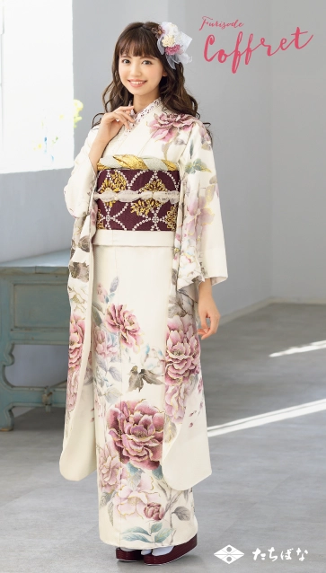 松本恵莉紗ちゃん”着用の振袖-白｜成人記念の新作振袖ご紹介 TR-612