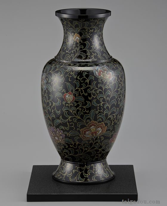 レア物】超大型インテリア 特大壺 漆器 花瓶 銀色装飾 レア物】超大型