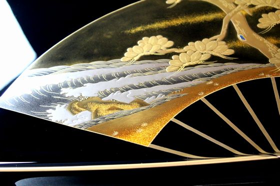 輪島塗高級漆器扇面 ○屠蘇器セット ○源氏香蒔絵雪斉型お盆