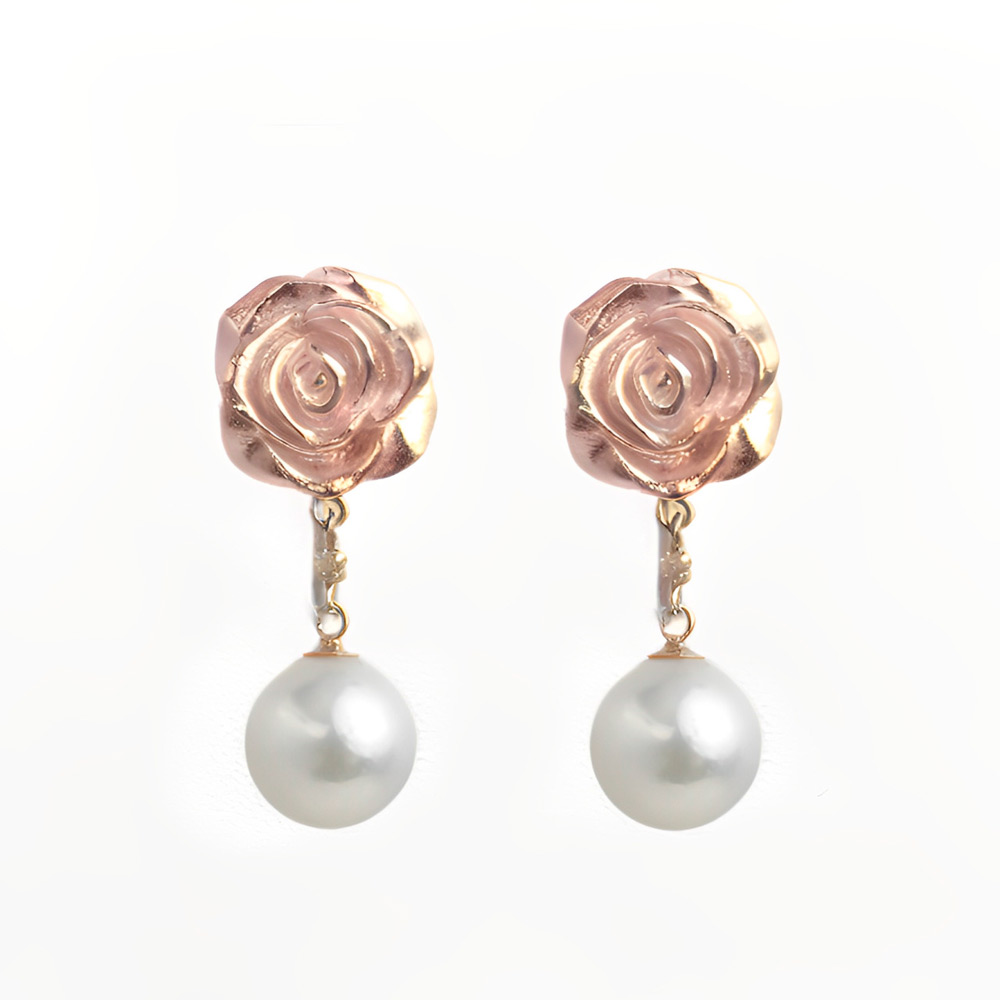 高グレード あこや真珠 ピアス アコヤパール ピアス ピンク系 オーロラ