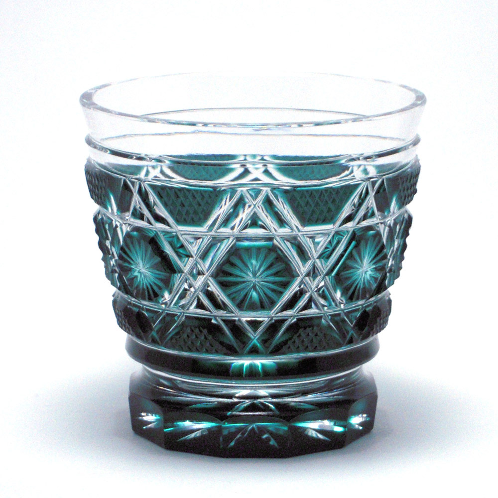 島津薩摩切子 焼酎オンザロックグラス C-01（緑） | 商品詳細 | 高島屋