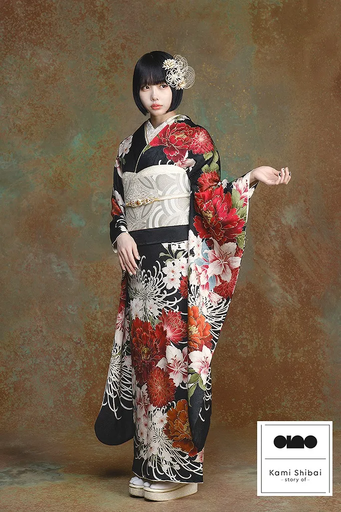振袖フルセット黒赤豪華華やか刺繍成人式m4