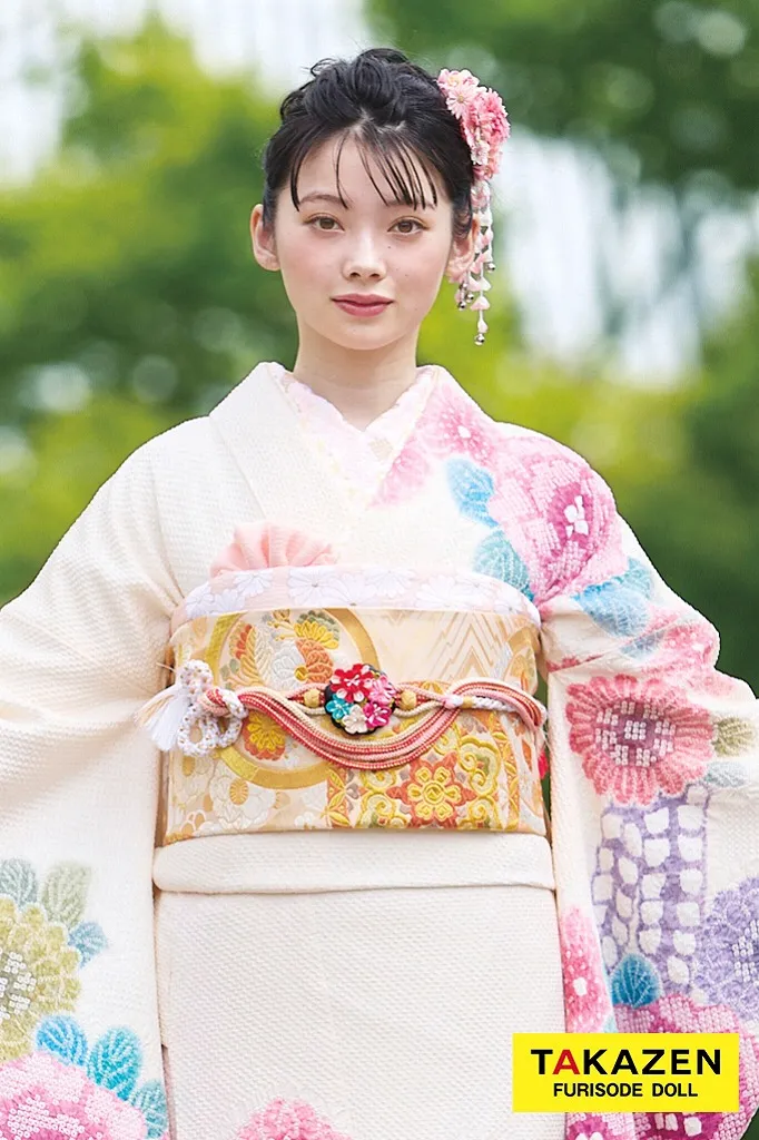 美品 藤娘きぬたや 総絞り 振袖 身丈160.5cm 裄丈64.5