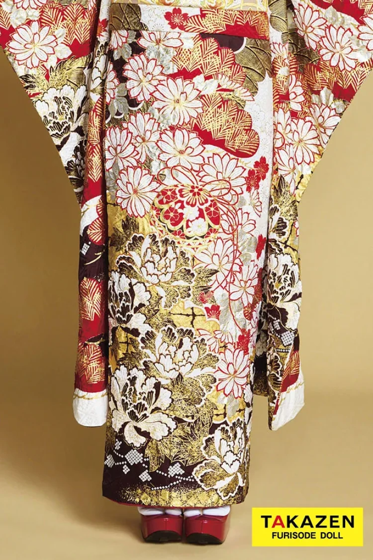 訳あり特価 振り袖 フルセット 金彩加工 刺繍入り たたき染め 箔難あり