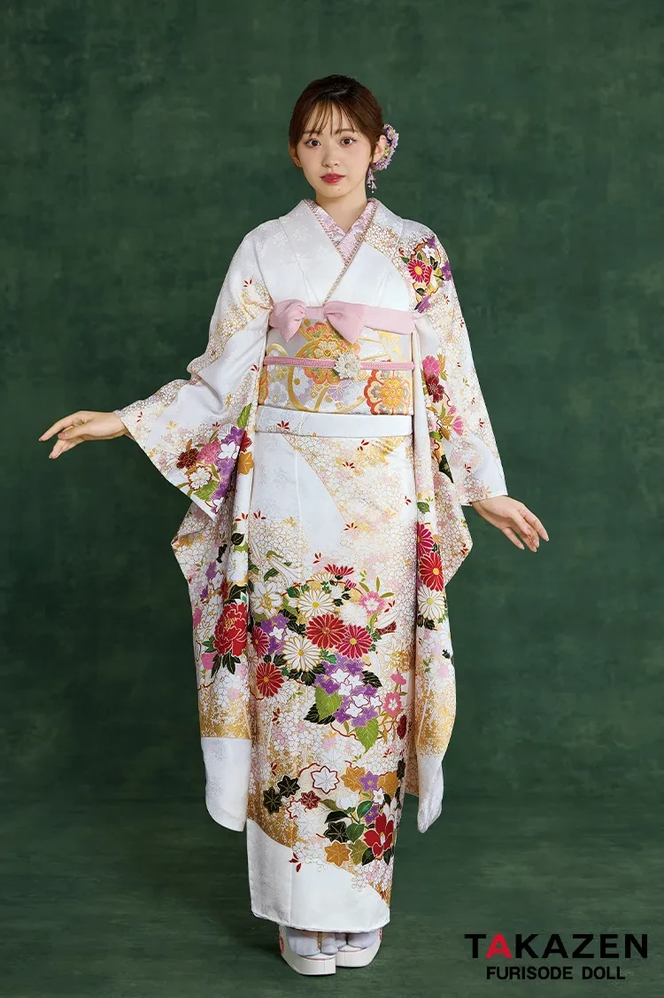 プレミアム古典 吉澤織物/最高級金彩手描友禅 赤 鞠柄 上品な振袖 清楚