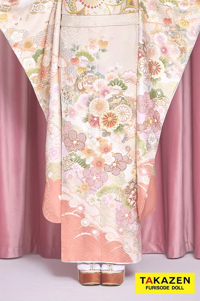 くすみ系 振袖振袖フルセット 牡丹 振袖フルセット□大輪牡丹桜