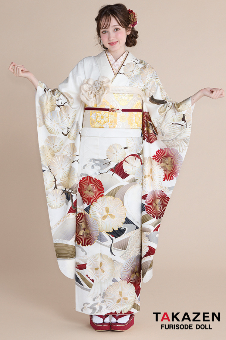 振袖 満開の華が歓迎する艶やかな笑顔 刺繍 襦袢付き 振袖 成人