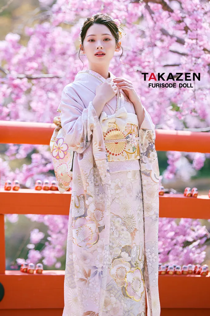 正統派古典 ピンク/淡い色 かわいい振袖 桜柄/打ち出の小槌 はんなり