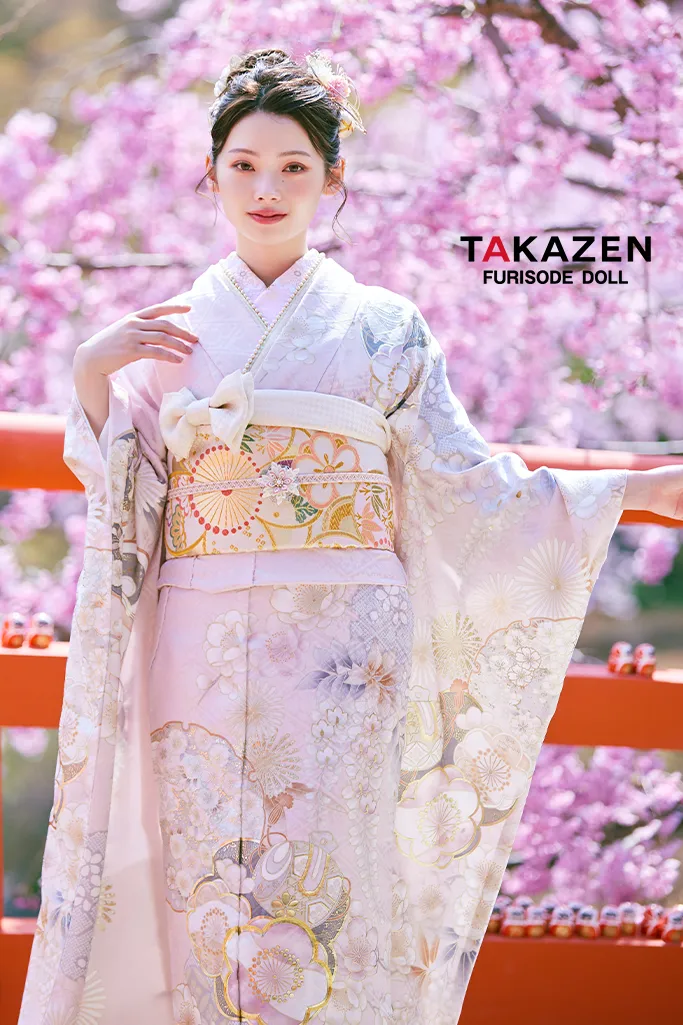 正統派古典 ピンク/淡い色 かわいい振袖 桜柄/打ち出の小槌 はんなり