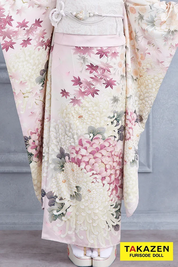 格安お得！華徒然×吉木千沙都ブランド振袖 ピンク/淡い色 乱菊柄 清楚