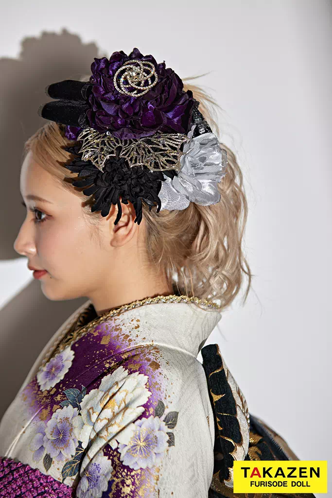 安い！クール系 白/紫/ゴールド(金色) ボタン柄/和柄 大人気 モード