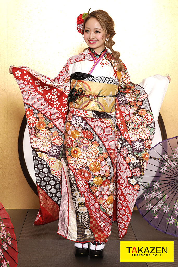 振袖 エンボス加工 金駒刺繍 熨斗 桜 晴れの日 成人式 卒業式 着物