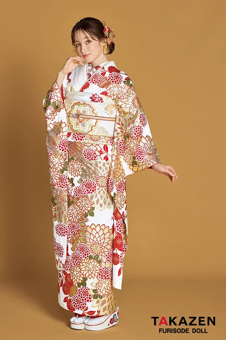 プレミアム古典 紫/オレンジ サクラ柄 最高級金彩刺繍絞り友禅 百貨店