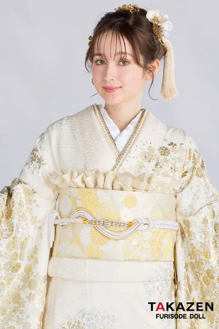 振袖フルセット(7点)・成人式・絞り・鹿の子 ・金彩・古典・熨斗 振袖