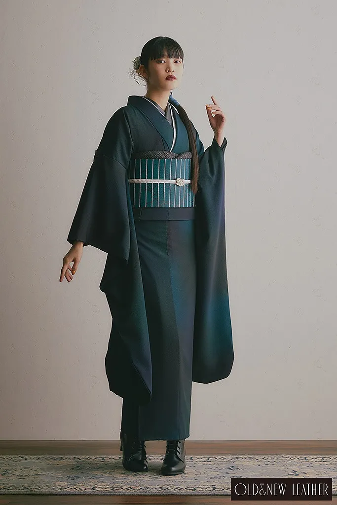 モダン洋花 無地 ぼかし染め 正絹振袖フルセット 成人式 m35 モダン洋