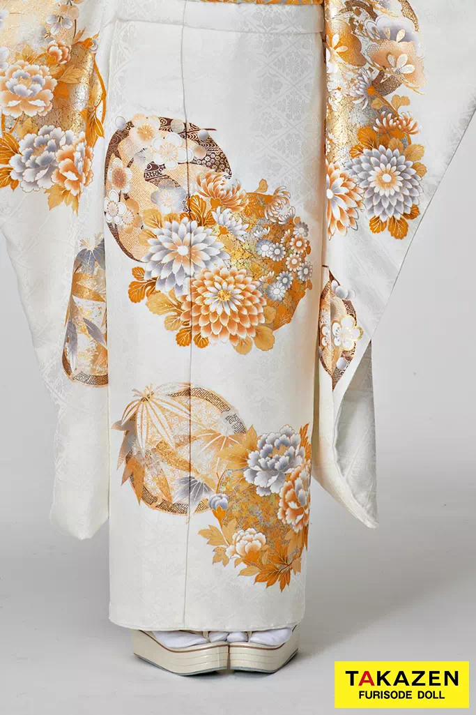 正統派古典 白/金 菊柄/吉祥文様 上品 シンプル 控えめ おしとやか