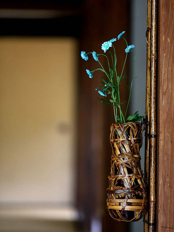 古竹壁掛け竹細工竹林の虎縦41.5cm