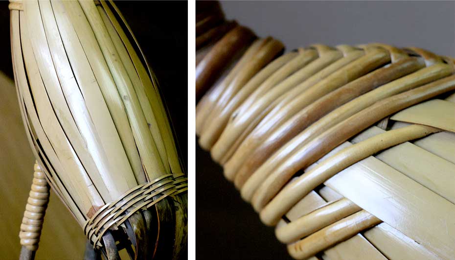 一点限り】 亀井竹芸作 鶴亀（大） | 虎斑竹専門店 竹虎